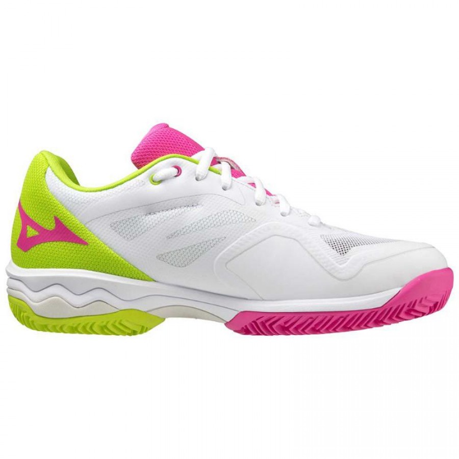 Zapatillas Mizuno Wave Exceed Light Blanco Fucsia Lima Mujer