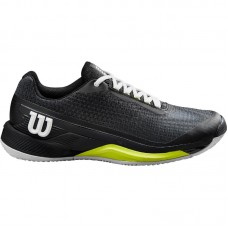 Zapatillas Wilson Rush Pro 4.0 Clay Negro Blanco Amarillo Zapatillas Wilson Rush Pro 4.0 Clay Negro Blanco Amarillo