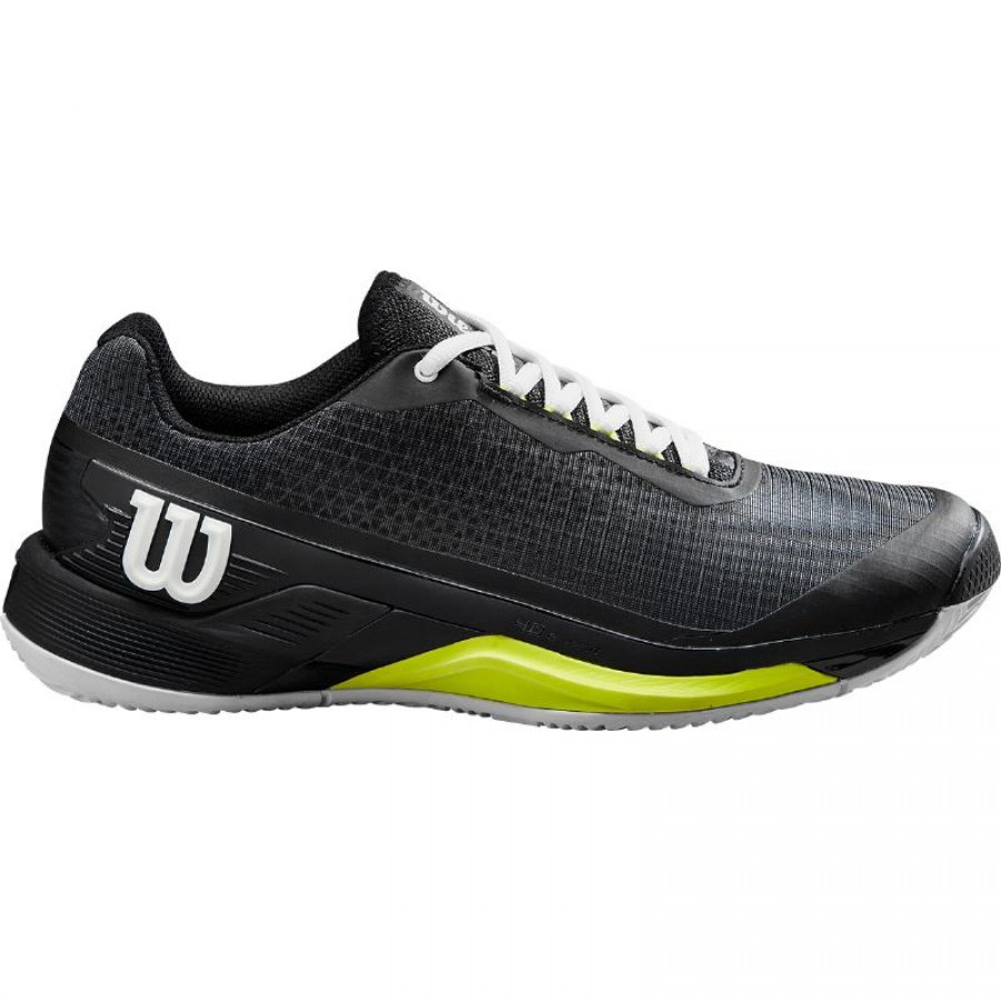 Chaussures Wilson Rush Pro 4.0 Terre Battue Noir Blanc Jaune