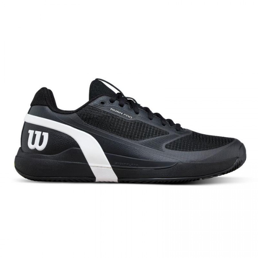 Zapatillas Wilson Rush Pro 5 Clay Negro Blanco